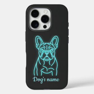 Personalized Neon French Bulldog iPhone 16 Pro Hülle
