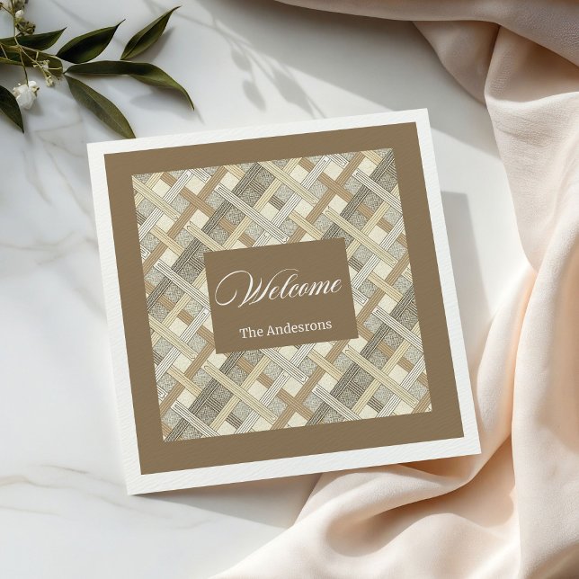 Personalized Neutral Napkins Elegant Table Accent Serviette (Personalized Neutral Napkins Elegant Table Accent)