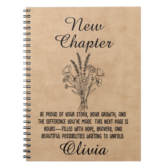 Personalized New Chapter Spiral Journal Gift Notizblock (Vorderseite)