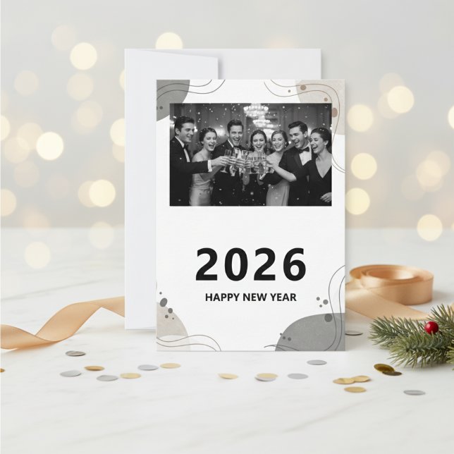Personalized New Year Card 2026, Elegant New Year  Karte (Von Creator hochgeladen)