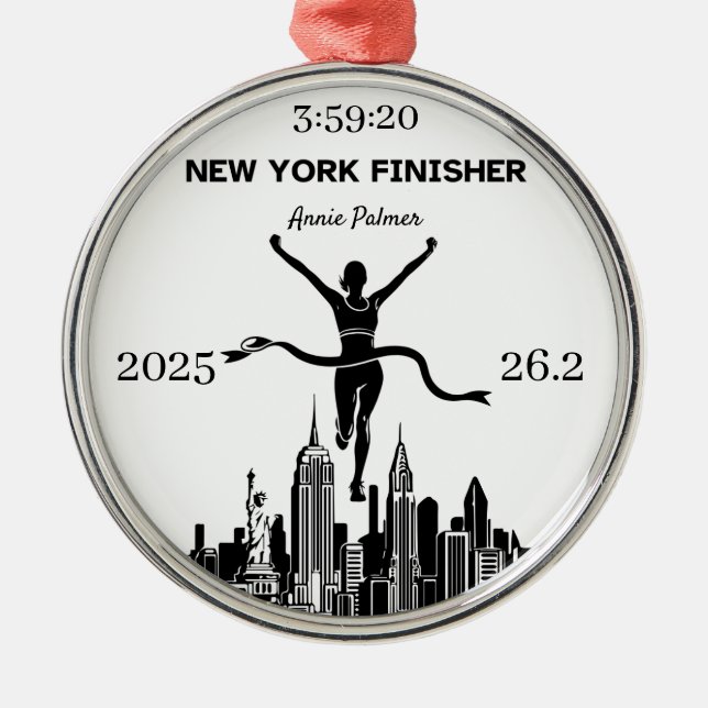 Personalized New York Marathon Finisher Ornament (Vorne)