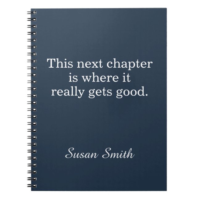 Personalized Next Chapter Quote Inspirational Notizblock (Vorderseite)