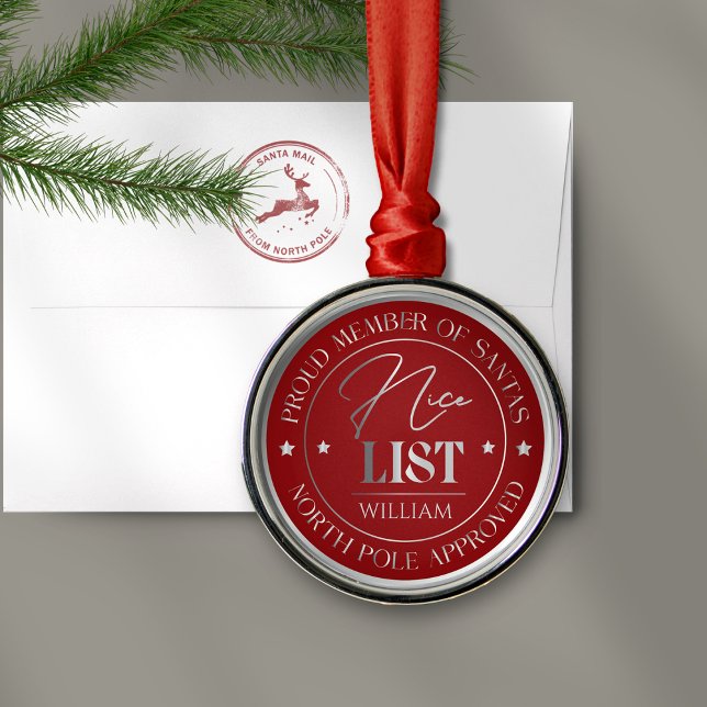 Personalized Nice List Medal Ornament (Von Creator hochgeladen)