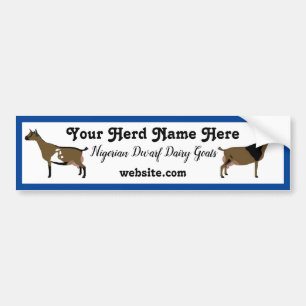 Personalized Nigerian Dwarf Dairy Goat Bumper Stic Autoaufkleber