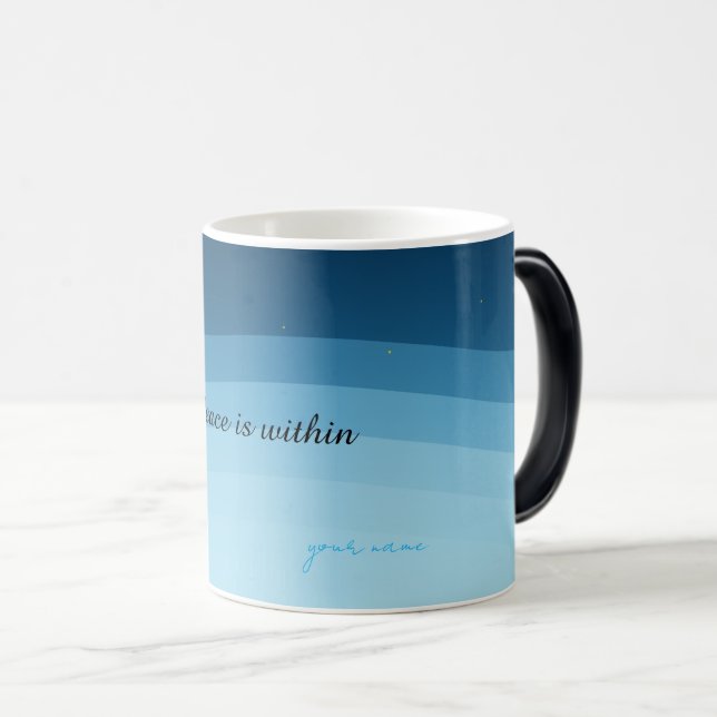 Personalized Night Sky Mug, Custom Name Ocean Wave Verwandlungstasse (VorderseiteRechts)