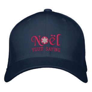 Personalized Noel Snowflake Girly Pink Bestickte Kappe
