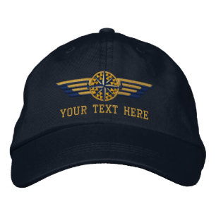 Personalized Northern Star Compass Pilot Wings Bestickte Baseballkappe