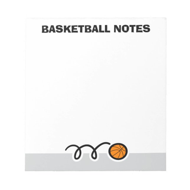 Personalized notepad with sporty basketball design notizblock (Vorderseite)