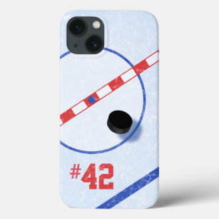 Personalized Number, Center Ice Hockey Player Case-Mate iPhone Hülle