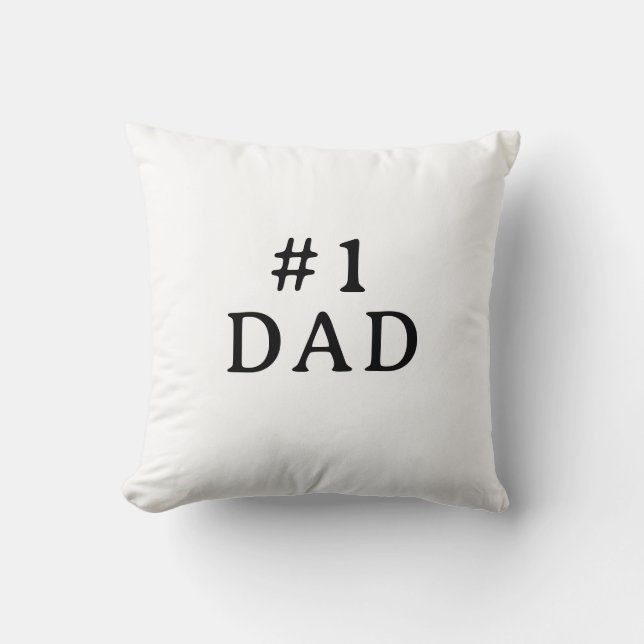 Personalized Number One Dad Throw Pillow Kissen (Vorderseite)