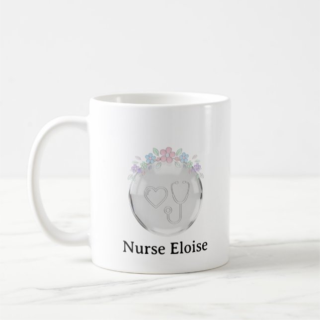 Personalized Nurse Gift Emblem Mug Kaffeetasse (Links)