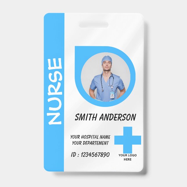 Personalized Nurse ID Badge for Hospital Staff Ausweis (Vorderseite)