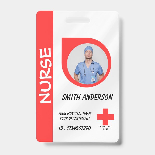 Personalized Nurse ID Badge for Hospital Staff Ausweis (Vorderseite)