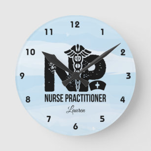 Personalized Nurse Practitioner Runde Wanduhr