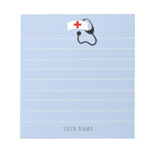 Personalized Nurse Stethoscope Blue Medical Notizblock