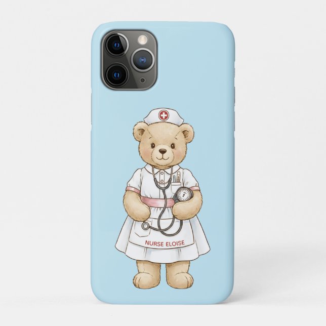 Personalized Nurse Teddy Bear Custom Name Nursing  Case-Mate iPhone Hülle (Rückseite)