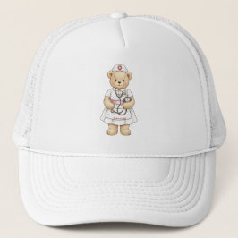 Personalized Nurse Teddy Bear Custom Name Nursing Truckerkappe