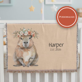 Personalized Nursery Blanket • Capybara Baby Decor Decke
