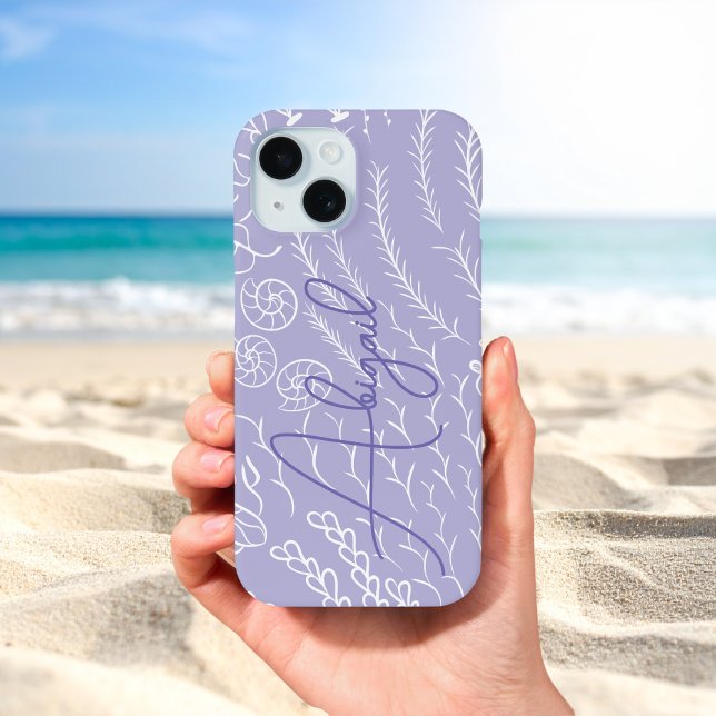 Personalized Ocean Coral Reef Beachy Case-Mate iPhone Hülle (Zazzle Personalized Purple Ocean Coral Reef Beachy Case-Mate iPhone Case )