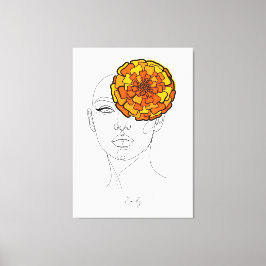 Personalized October Birth Flower Portrait Leinwanddruck