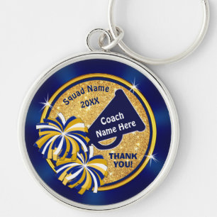 Personalized Ohrts for a Cheer COACH, Blue, Gold Schlüsselanhänger