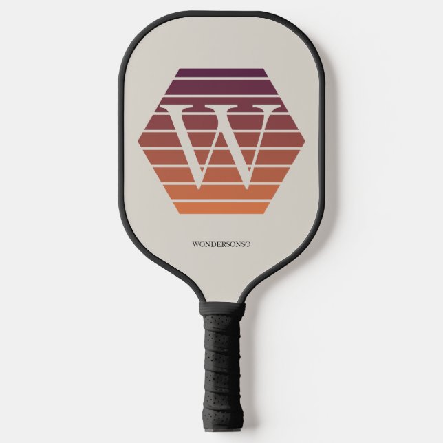 Personalized Ombre Monogram honeycomb hexagon Pickleball Schläger (Vorderseite)