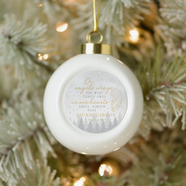 Personalized On Angels Wings Keramik Kugel-Ornament (Baum)