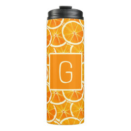 Personalized Orange Citrus Monogram  Thermosbecher