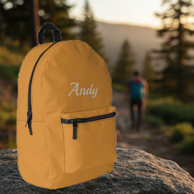 Personalized Orange Hiking Backpack for Men  Bedruckter Rucksack (Von Creator hochgeladen)