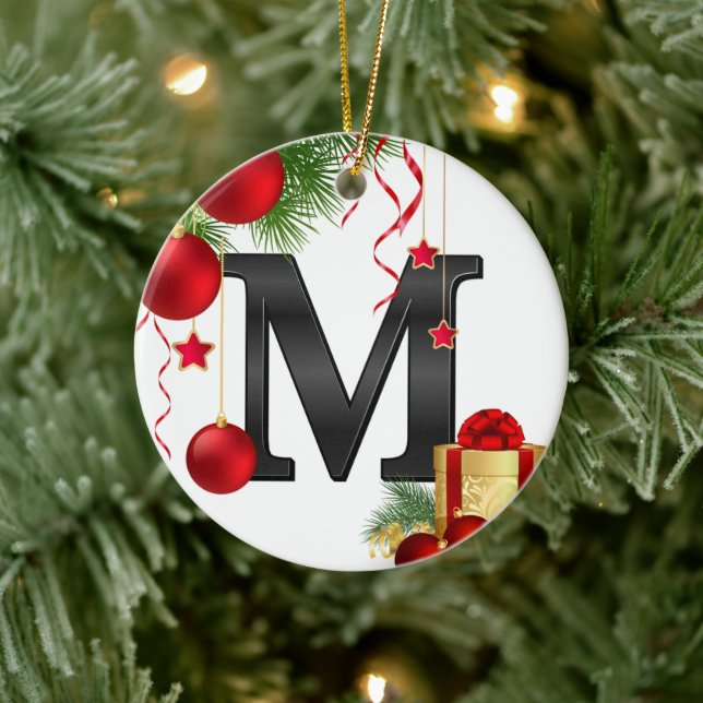 Personalized Ornament with Letter (Baum)