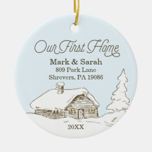 Personalized Our First Home Address Christmas Keramik Ornament