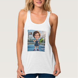 Personalized Paddle/Pickleball Caricature   Tank Top