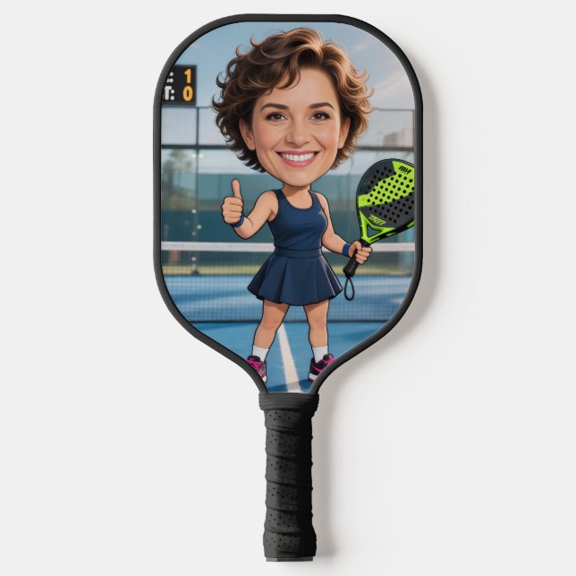 Personalized Paddle/Pickleball Star Caricature Pickleball Schläger (Vorderseite)