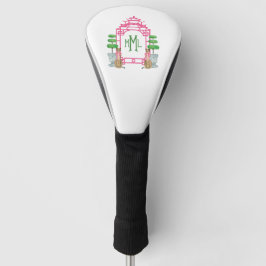 Personalized Pagoda Monogram golf head cover Golf Headcover