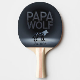 Personalized Papa Wolf Nature Silhouette Tischtennis Schläger