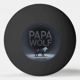 Personalized Papa Wolf Nature Silhouette Tischtennisball
