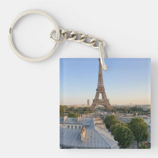 Personalized Paris City Skyline Souvenir  Schlüsselanhänger (Vorderseite)