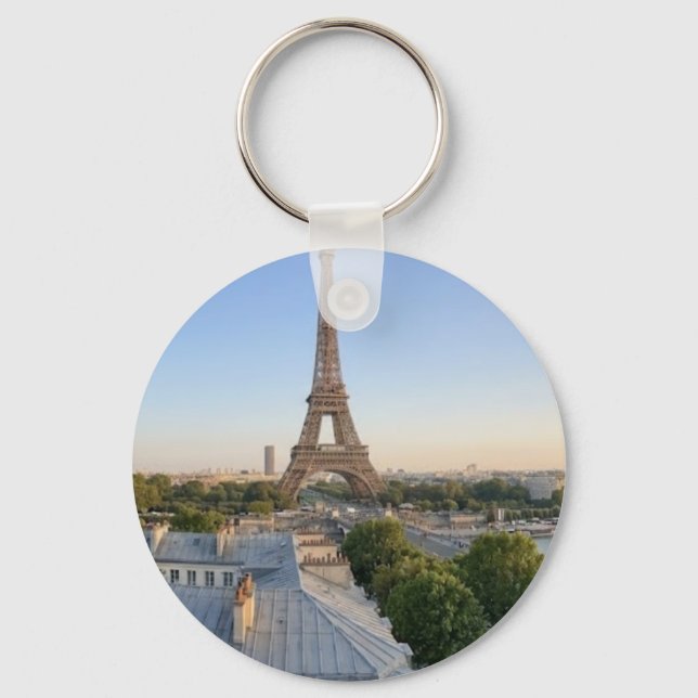 Personalized Paris City Skyline Souvenir  Schlüsselanhänger (Vorderseite)