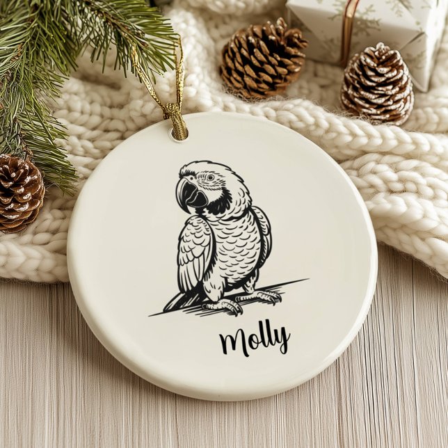 Personalized Parrot Christmas Keramik Ornament (Von Creator hochgeladen)