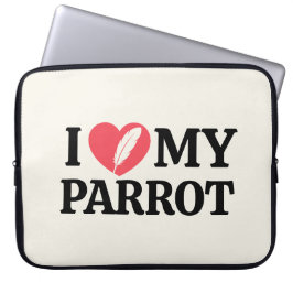 Personalized Parrot Love Minimal Typography White Laptopschutzhülle