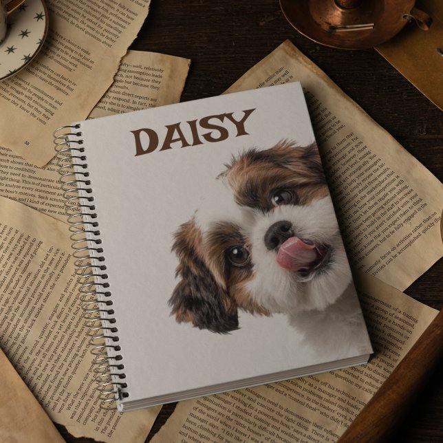 Personalized Pastel Brown Notebook Dog Photo Notizblock (Von Creator hochgeladen)