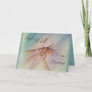 Personalized Pastel Dragonfly Get Well Karte