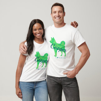 Personalized Pastel Green Color Shiba Inu Dog 柴犬 T-Shirt