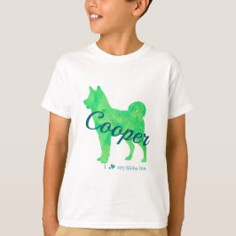 Personalized Pastel Green Color Shiba Inu Dog 柴犬 T-Shirt