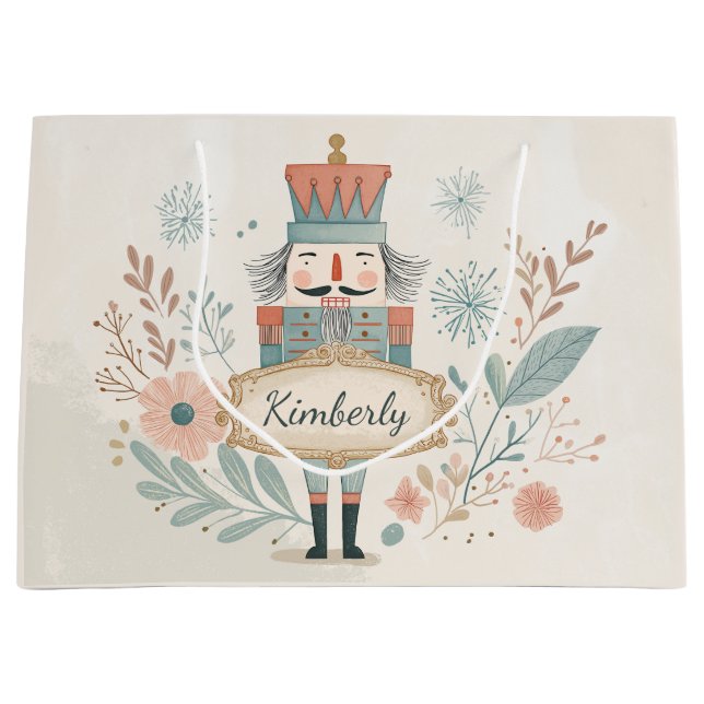 Personalized Pastel Nutcracker Christmas Große Geschenktüte (Vorderseite)