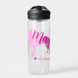 Personalized Pastel Pink Chihuahua Water Bottle Trinkflasche