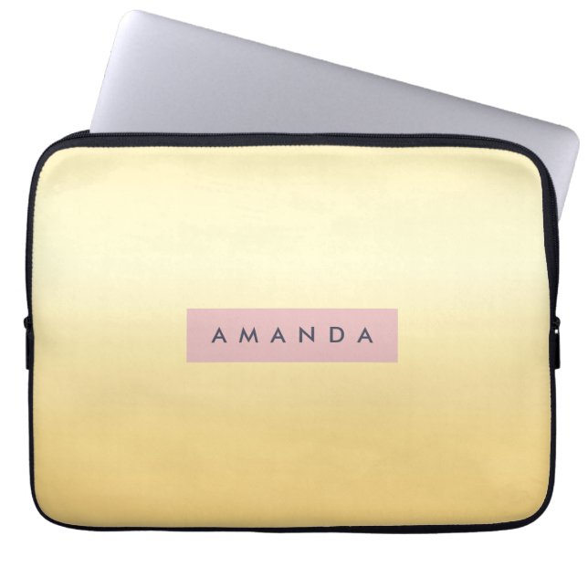 Personalized Pastel Soft Yellow Ombre  Laptopschutzhülle (Vorderseite)