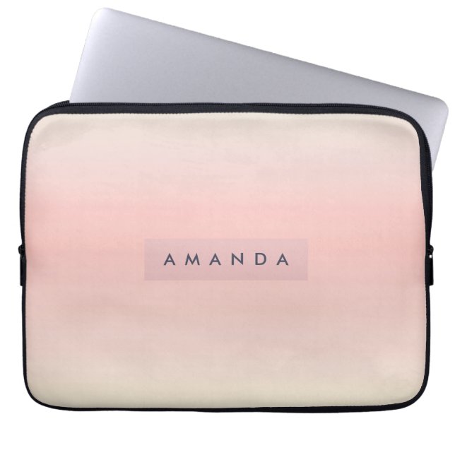 Personalized Pastel Warm Peach Blush Fade Laptopschutzhülle (Vorderseite)