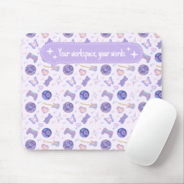 Personalized pastel y2k lavender aesthetic pattern mousepad