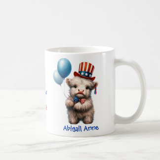 Personalized Patriotic Baby Highland Cow Coffee Kaffeetasse